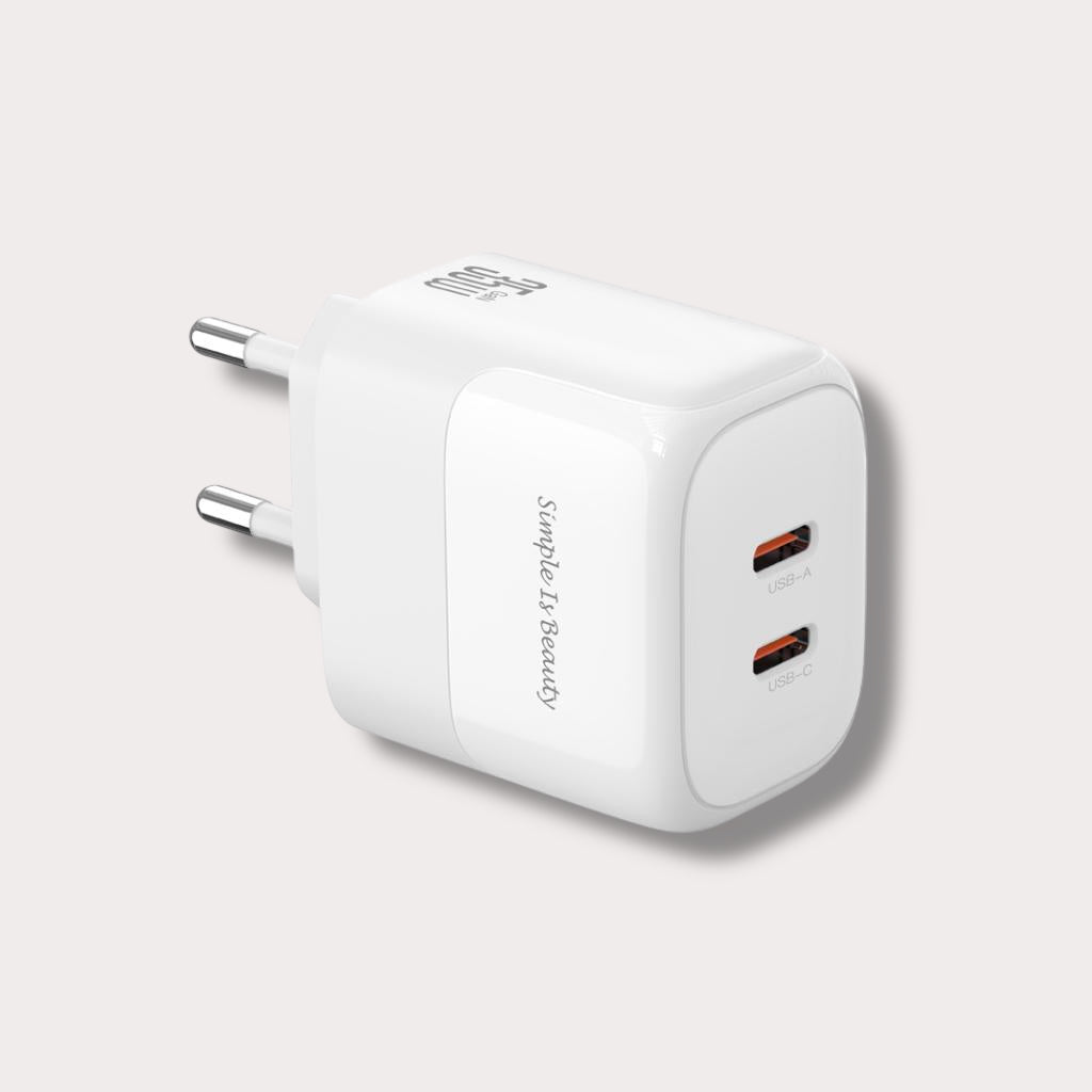 Зарядно за телефон XO 35W Power Adapter 2xType-C към кабел Type-C