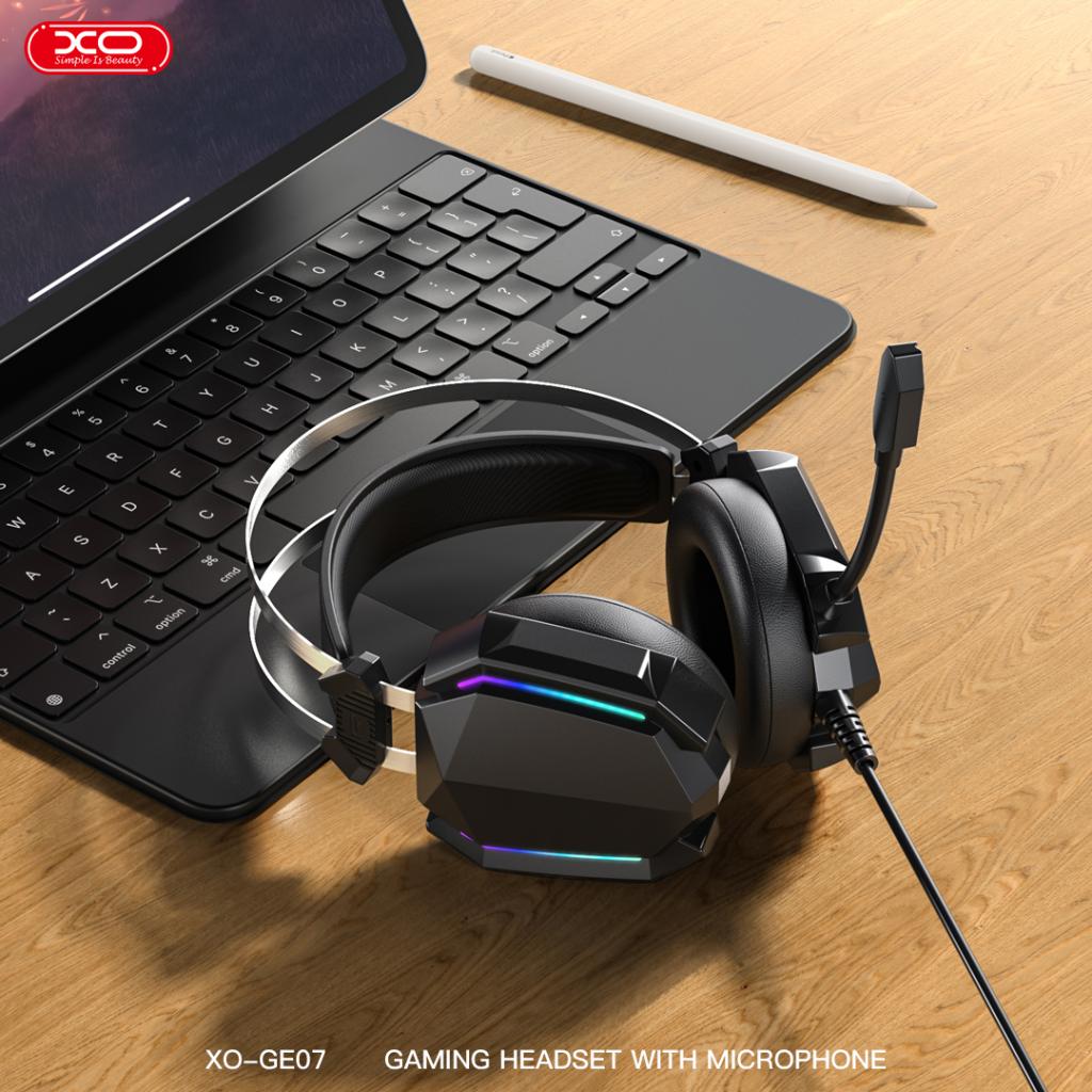 XO Геймърски слушалки 3.5mm + USB-A, GE-07 с микрофон /черни/