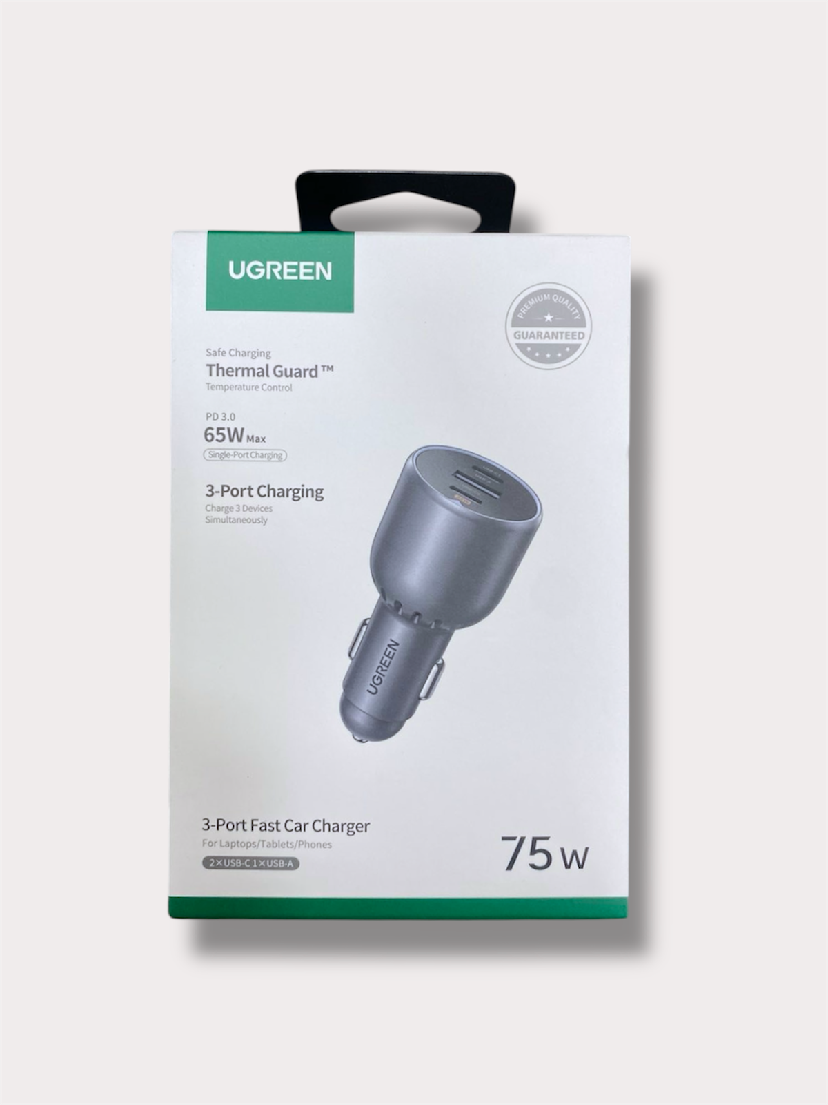 Зарядно у-во за кола UGREEN 75W