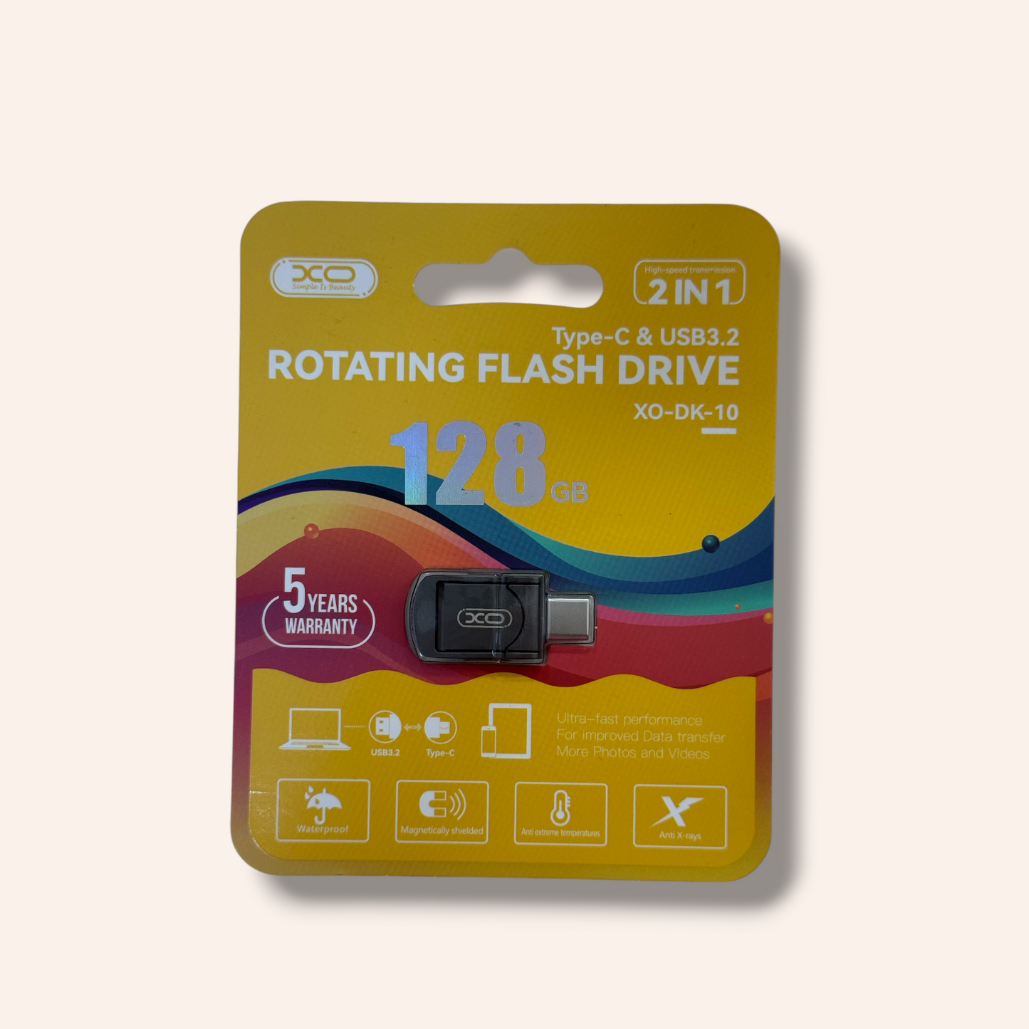 Флашка XO DK10 128GB, USB 3.2 +Type-C