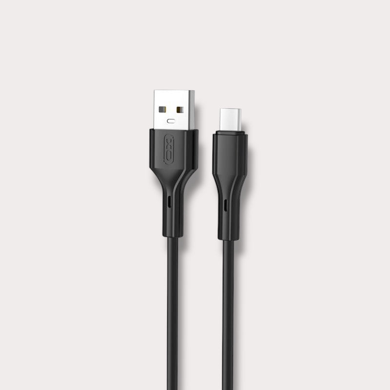 Кабел XO USB-A - Type-C, 1м, 3A, Черен