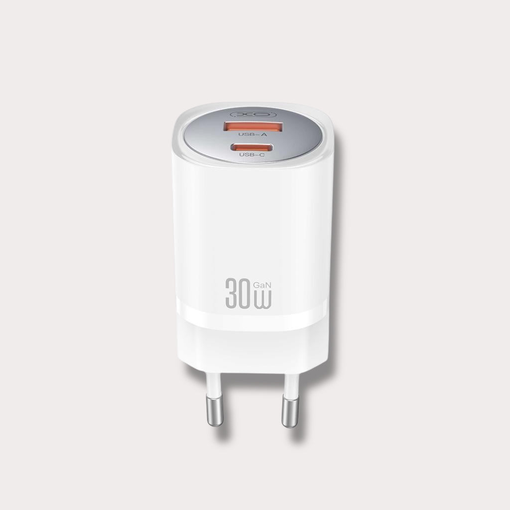 Зарядно за телефон XO 30W Power Adapter USB-A + Type-C към кабел Type-C