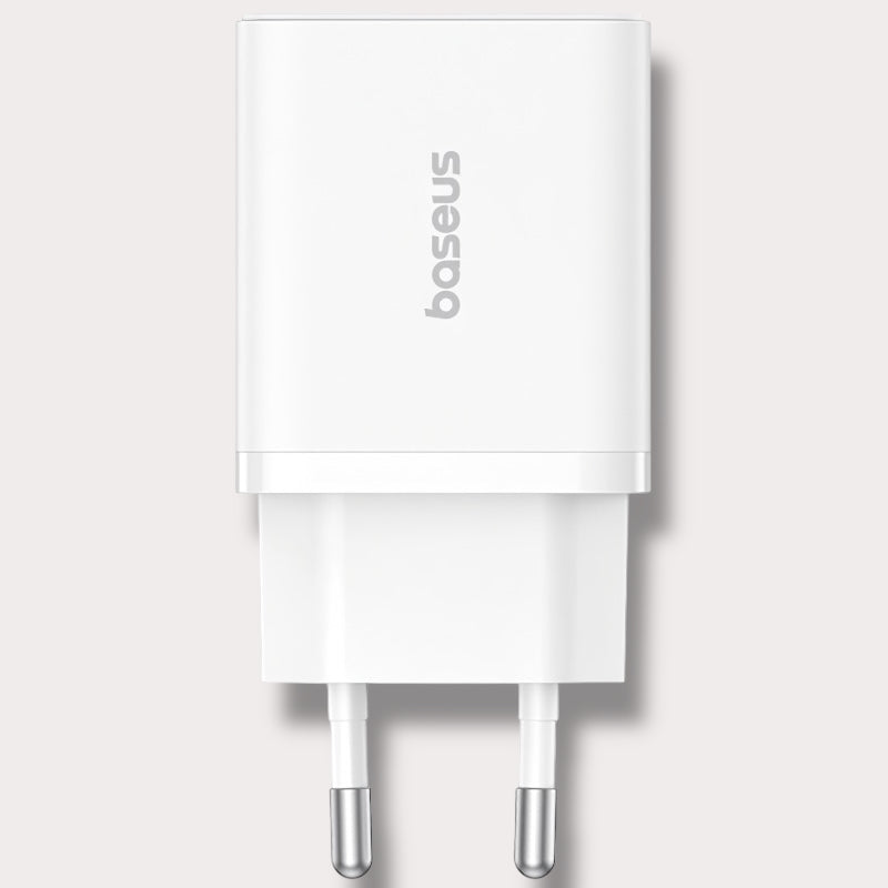 Адаптер BASEUS 220V 30W, USB-A +Type-C, Cube Pro - Бял