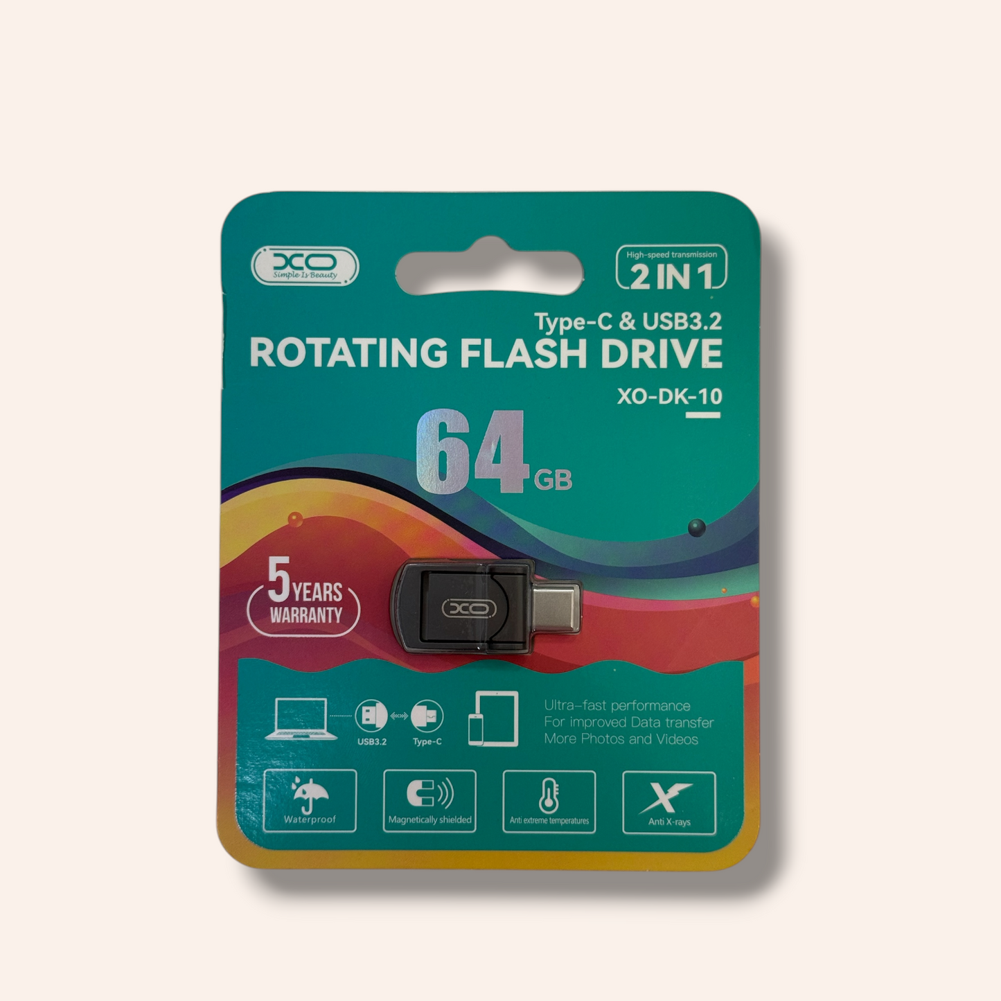 Флашка XO DK10 64GB, USB 3.2 +Type-C