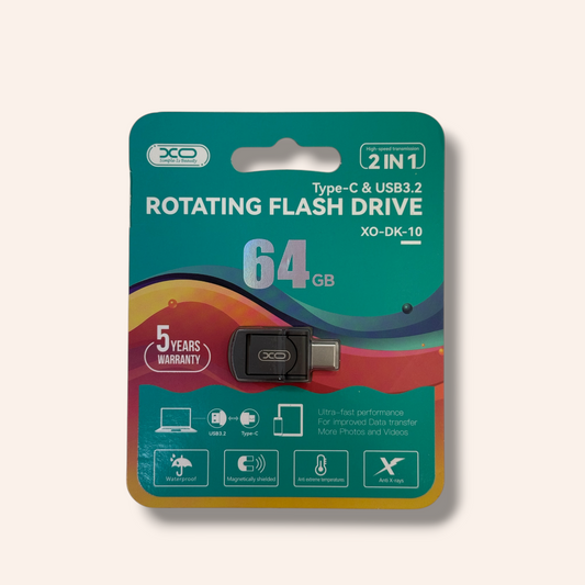 Флашка XO DK10 64GB, USB 3.2 +Type-C