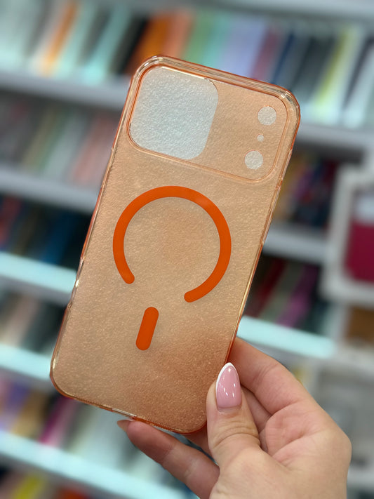 Clear Orange MagSafe Кейс