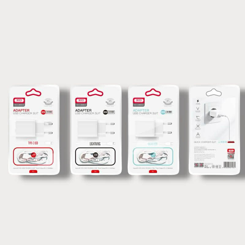 Зарядно за телефон XO 12W Power Adapter USB-A към кабел Type-C