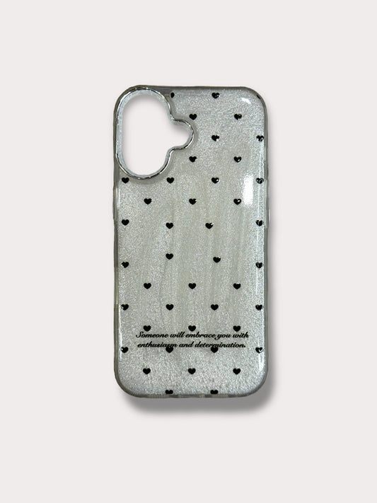White Glitter Love Кейс