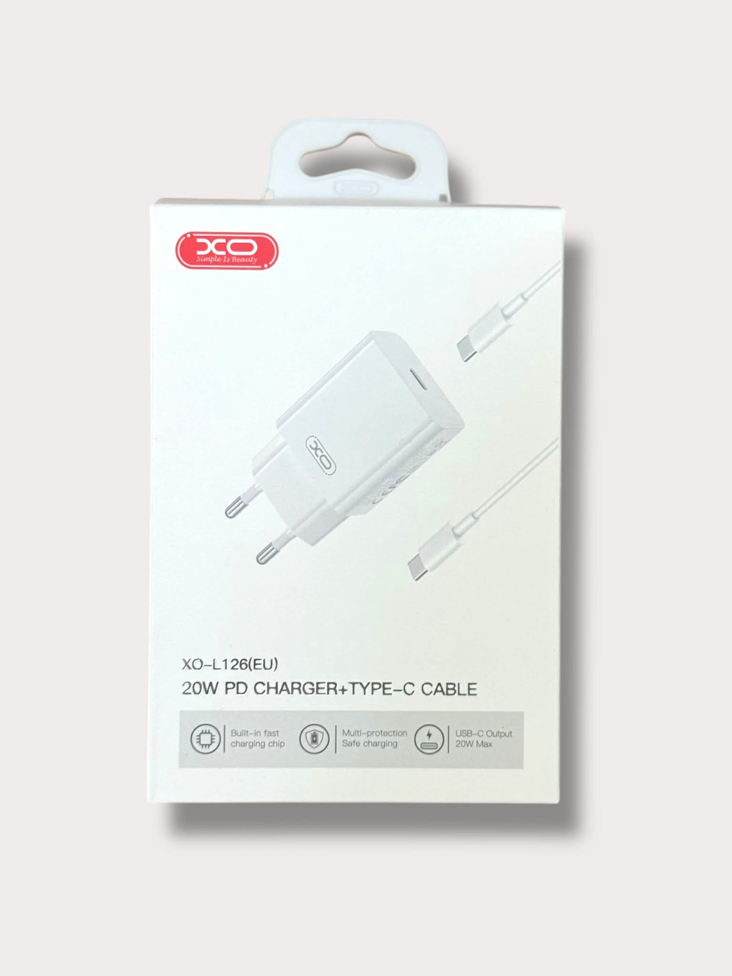 Зарядно за телефон XO 20W Power Adapter Type-C към кабел Type-C