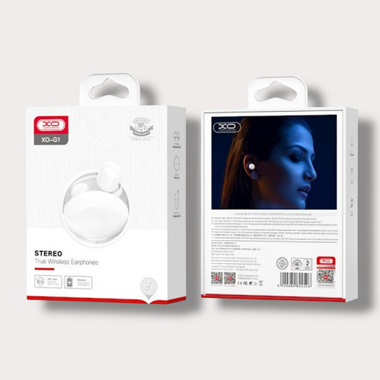 Безжични Bluetooth слушалки XO G1, Въртяща се кутия, Бели