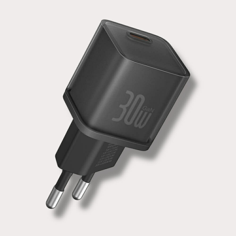 Адаптер Baseus 220V 30W, USB-C, GaN5s - Черен