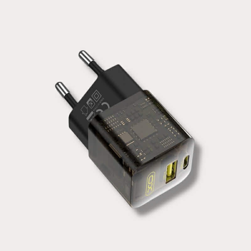 Зарядно за телефон XO 30W Power Adapter USB-A + USB-C към кабел Lightning