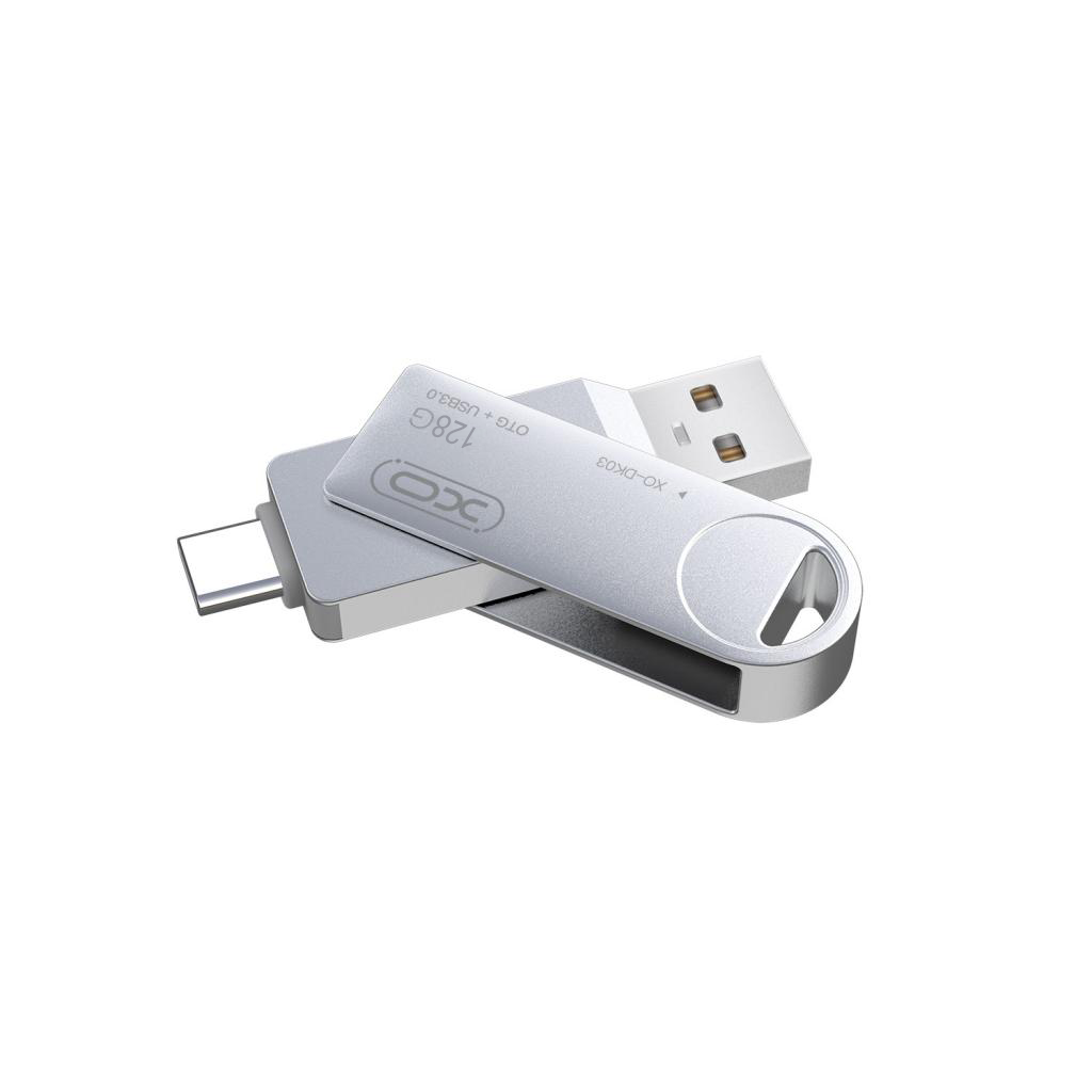 Флашка XO DK03 128GB, USB 3.0 +Type-c, Rotating