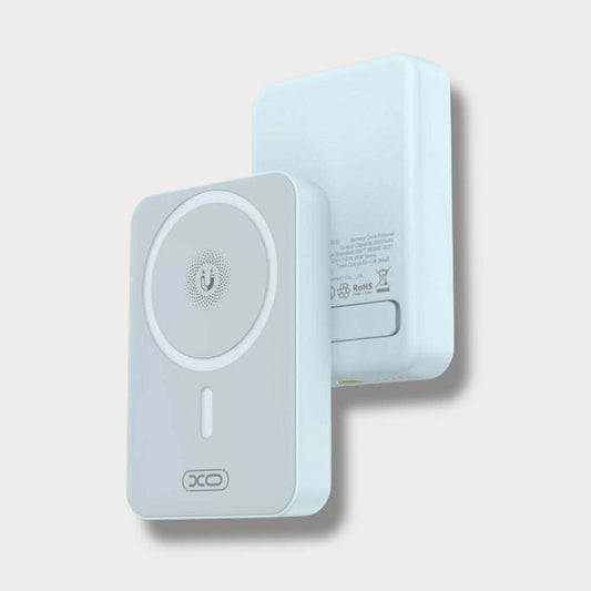 XO Power Bank 10000 mAh 20W, MagSafe + стойка /син/