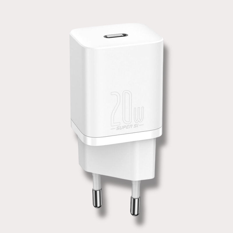 Адаптер BASEUS 220V 20W, Type-C, Super Si - Бял