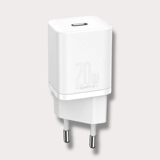 Адаптер BASEUS 220V 20W, Type-C, Super Si - Бял