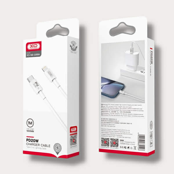 XO Кабел Type-C - Lightning, 1м, 20W