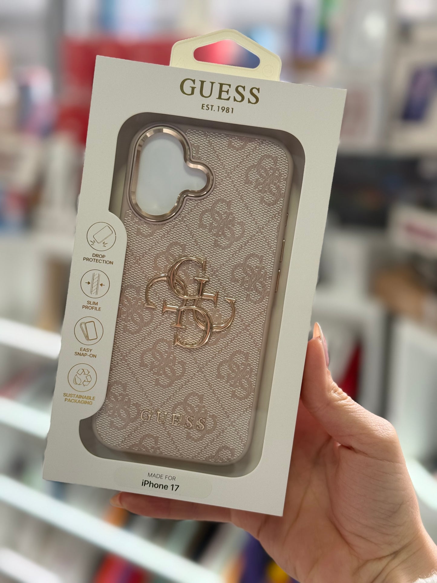 Guess Pink 4G logo Кейс