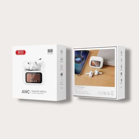Безжични Слушалки XO HF TWS, ANC, Smart screen, Бели - X36 Pro