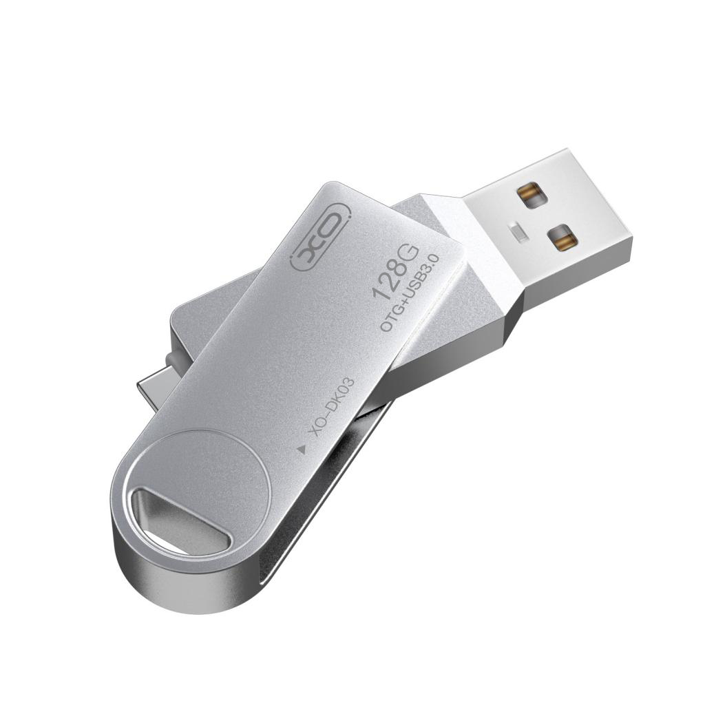 Флашка XO DK03 128GB, USB 3.0 +Type-c, Rotating