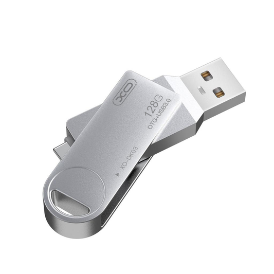 Флашка XO DK03 128GB, USB 3.0 +Type-c, Rotating