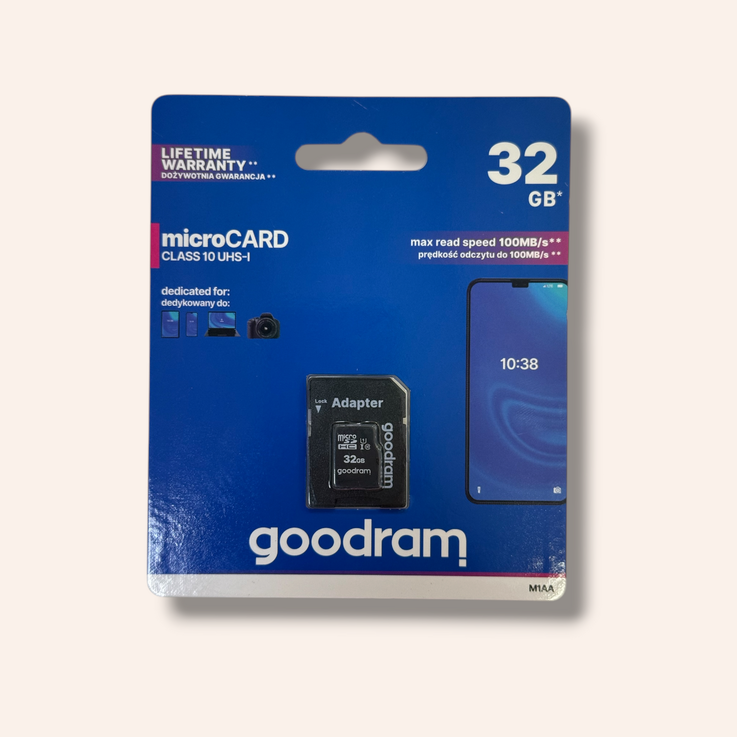 Micro SD карта 32GB + адаптер Goodram
