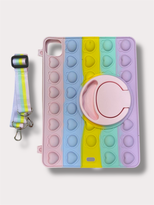 Силиконов кейс с Pop It дизайн и въртяща се стойка за iPad Pro 11