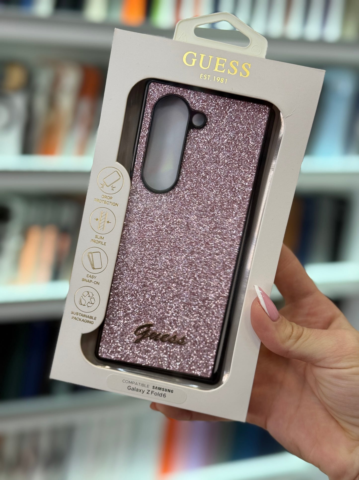 Guess Pink Logo Кейс Z Fold 6