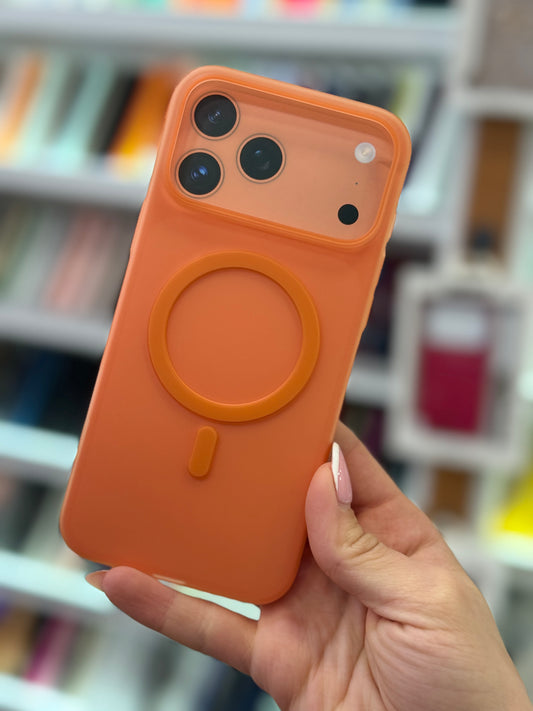 Clear Orange Matt MagSafe Кейс