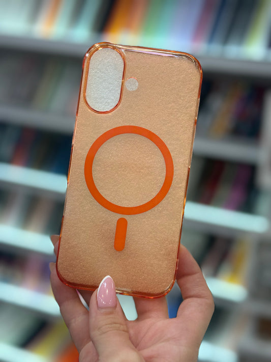 Clear Orange MagSafe Кейс