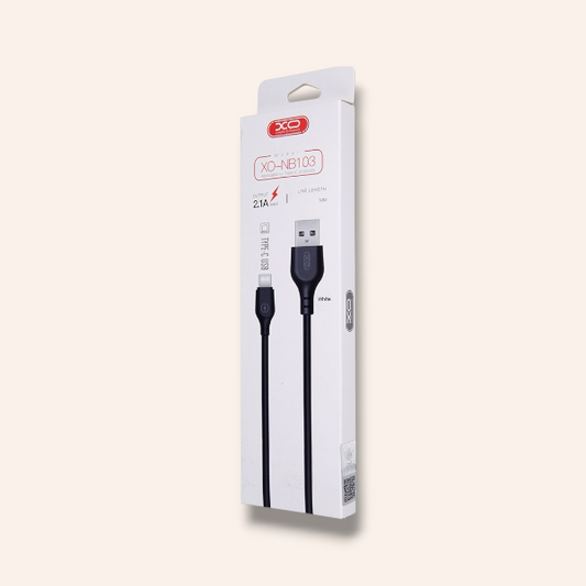 XO Кабел USB-A - Type-C - черен