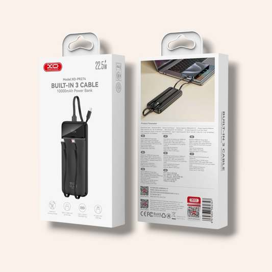 Външна батерия XO (Power Bank) 10000mAh с бързо зареждане