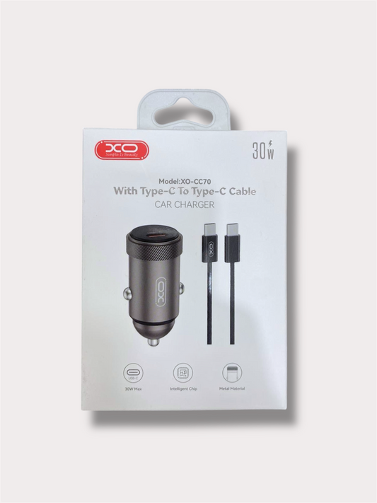 Зарядно у-во за кола XO 12V 30W с кабел Type-c