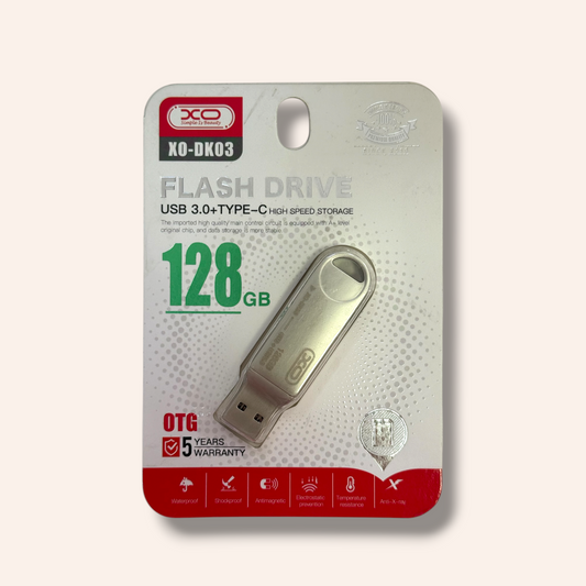 Флашка XO DK03 128GB, USB 3.0 +Type-c, Rotating