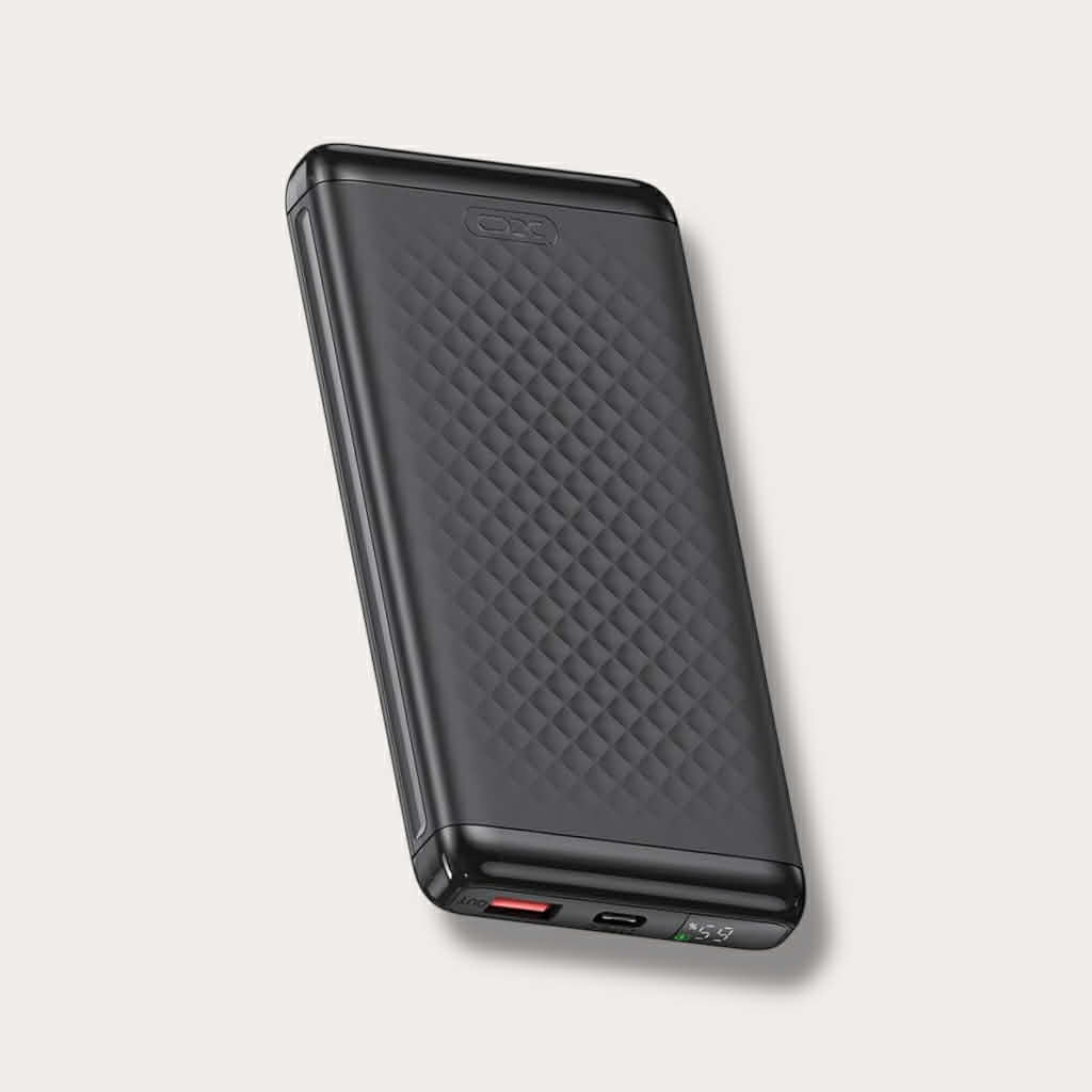 XO Power Bank 10000 mAh, 22.5W, черен