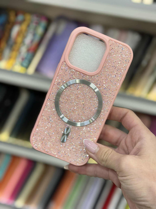 Pink Glitter MagSafe Кейс