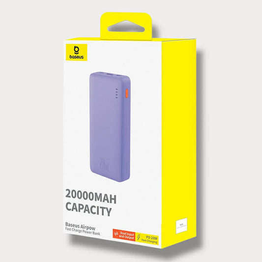 BASEUS Power Bank 20000 mAh 20W, A + C Airpow /лилав/
