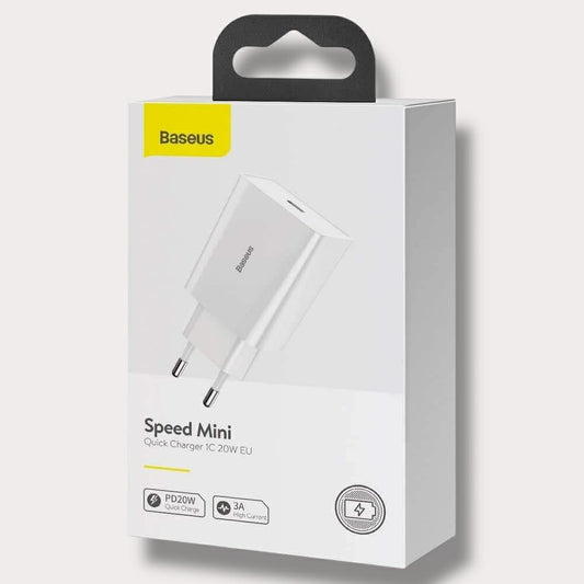 Адаптер BASEUS 220V 20W, USB-C, Speed Mini