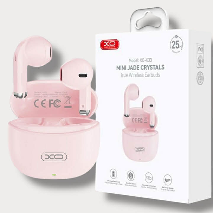 Безжични слушалки, XO-X33 Mini Jade Crystals - Розов