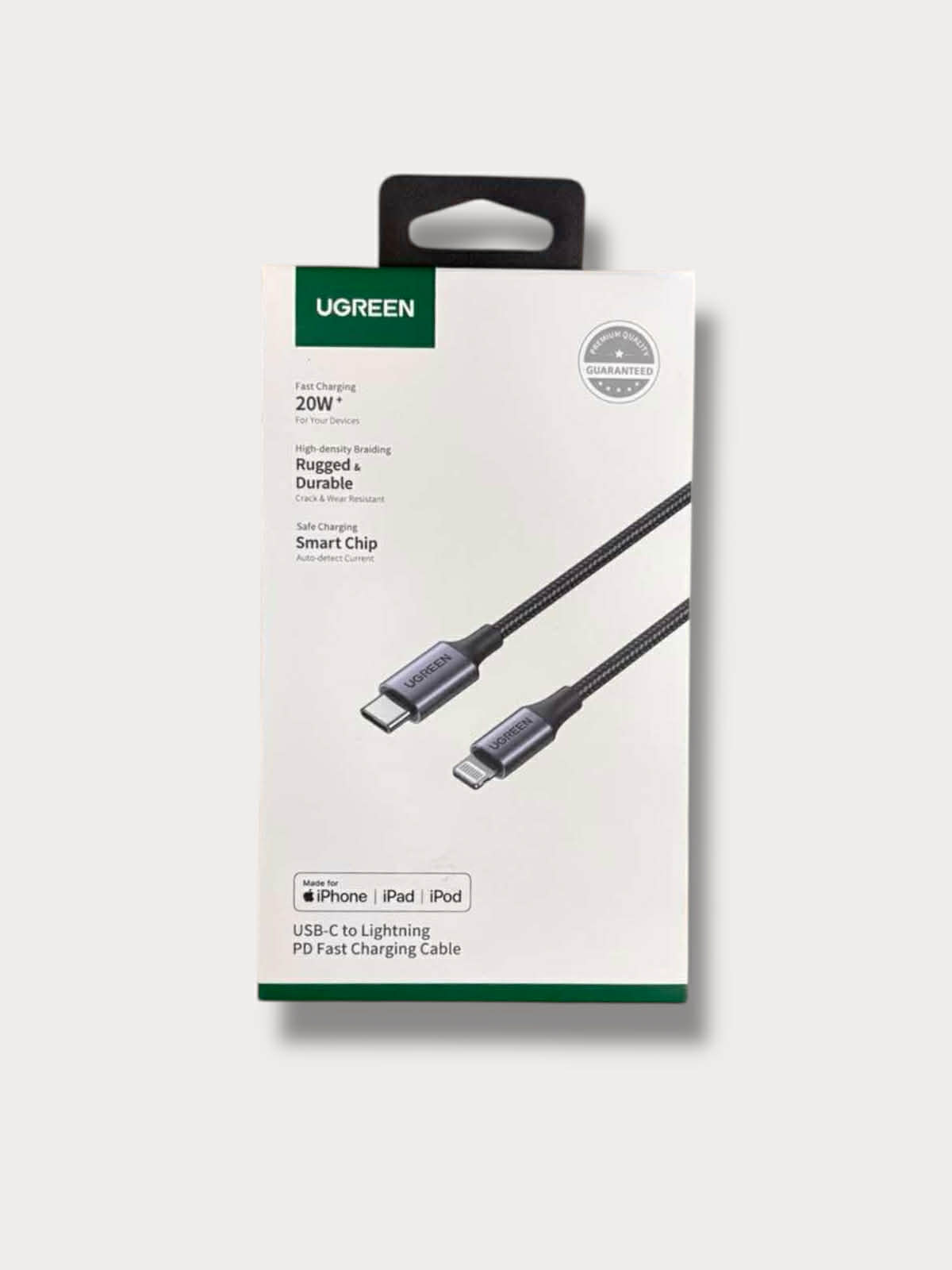 UGREEN Кабел C-L, 1m, 3A, Nylon braided