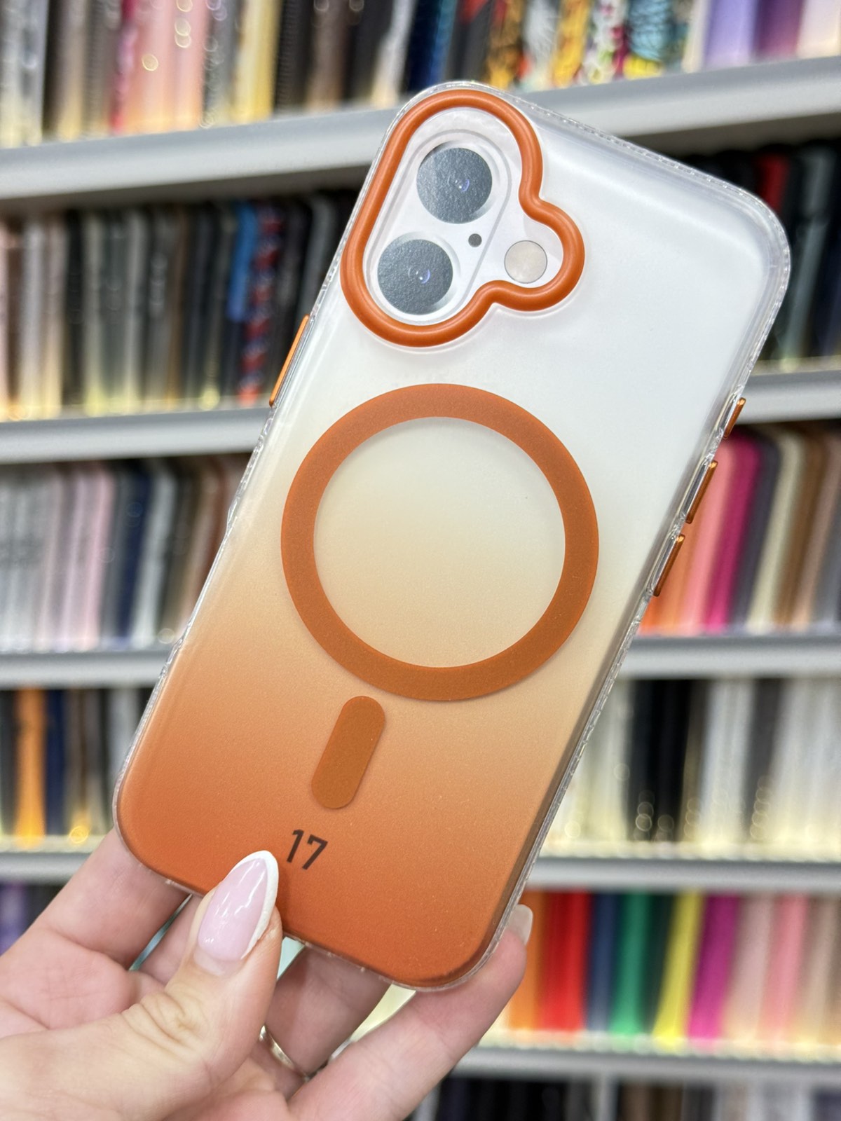 Clear Orange MagSafe Кейс